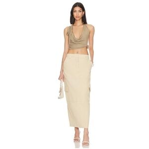 BY.DYLN Laikon Cargo Maxi Skirt in Sand